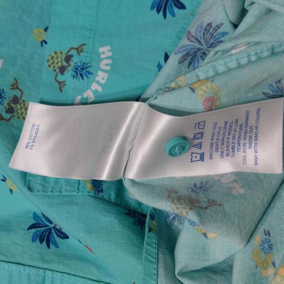 HURLEY STRETCH FIT TROPICAL BUTTON DOWN SHORT SLEEVE HAWAIIAN SHIRT MENS XXL - Picture 8 of 8